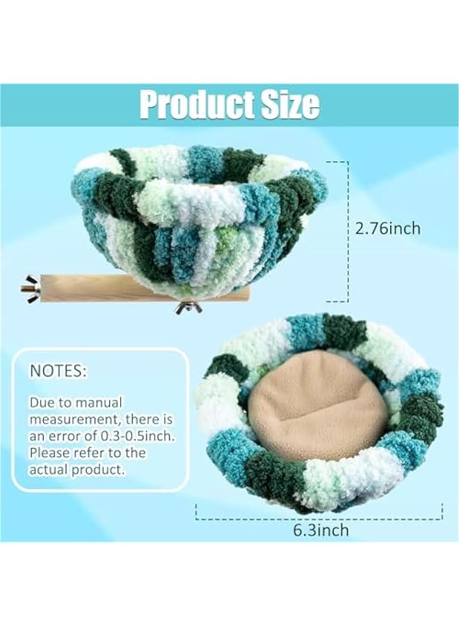 قفص شتوي دافئ للطيور مع شرشف ناعم ولعبة، مناسب للبادجي والبودجي والكوكاتيل والحبارى والهامستر والكوكاتو والكونيور، باللون الأزرق. - Image 2