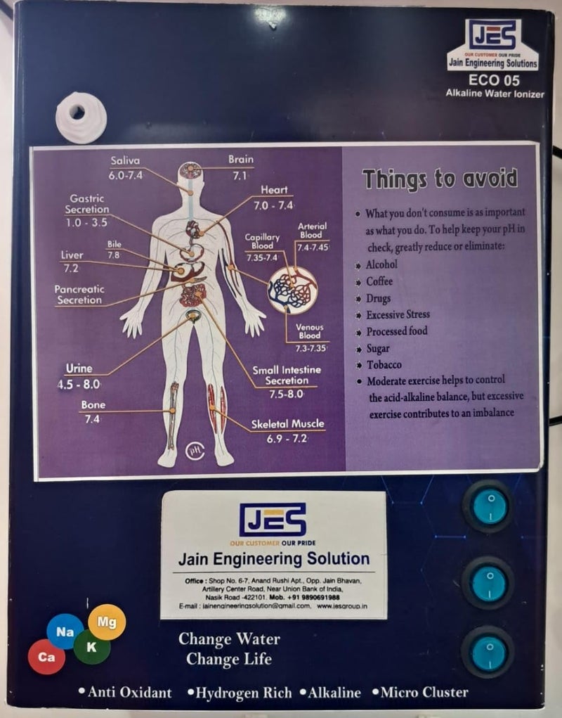 JES make eco 05 alkaline water ionizer water purifier machine - Image 1