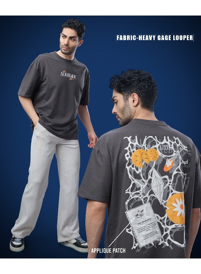 QUCO Grey Oversized T-Shirt for Men - Image 1