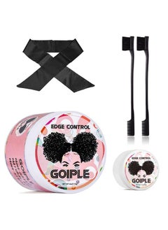 Goiple Edge Control Wax For Women Strong Hold Nongreasy Edge Smoother With Edge Brushes And Edge Scarf Strawberry Scent (4Oz+0.7Oz+Edge Brushes*2+ Edge Scarf)  - Image 2