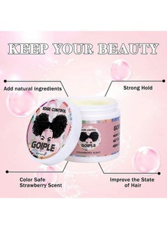 Goiple Edge Control Wax For Women Strong Hold Nongreasy Edge Smoother With Edge Brushes And Edge Scarf Strawberry Scent (4Oz+0.7Oz+Edge Brushes*2+ Edge Scarf)  - Image 3