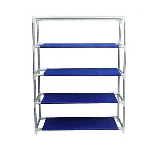 ROBMOB Multipurpose| 4 Layer Shoe Rack For Home Improvement Furniture & Adjustable Shelf| Clothes Storage Wardrobe| 4 Shelves, Dark Blue - Image 3