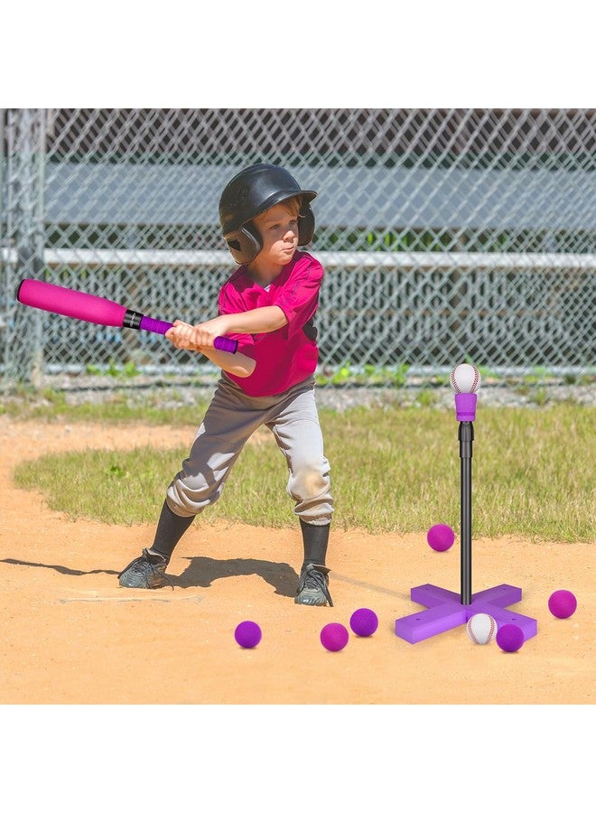CeleMoon Adjustable TEE Foam T Ball Kids Baseball Softball Bat Set Batting, 8 Colored Balls Included for Toddler Girls Gift 3 4 5 Years Indoor Outdoor Sport Playing Toys (Pink) - Image 5