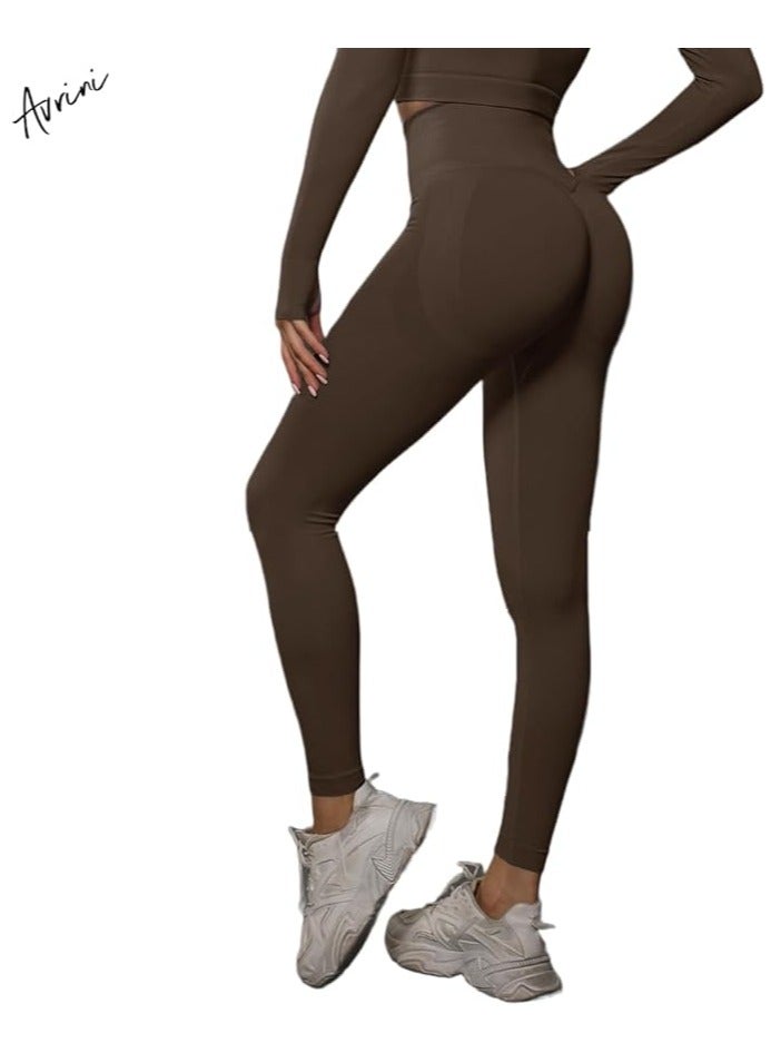 Avrini Avrini Yoga Pants Athleisure High Waist Leggings Sport Pants Seamless Tummy Control  Slim Stretchable Tights Compression Fitness Gym for Women  - Image 3