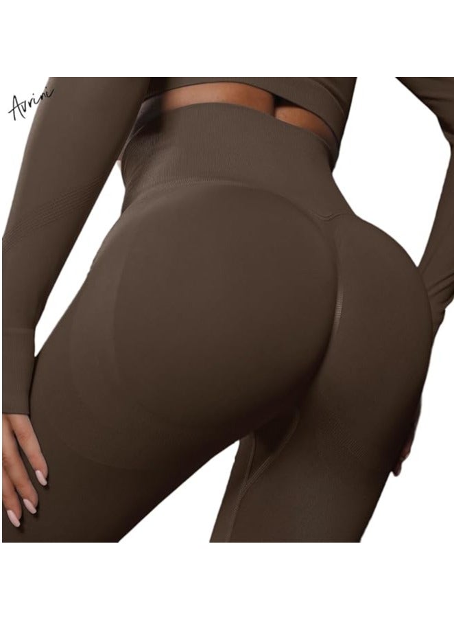 Avrini Avrini Yoga Pants Athleisure High Waist Leggings Sport Pants Seamless Tummy Control  Slim Stretchable Tights Compression Fitness Gym for Women  - Image 5
