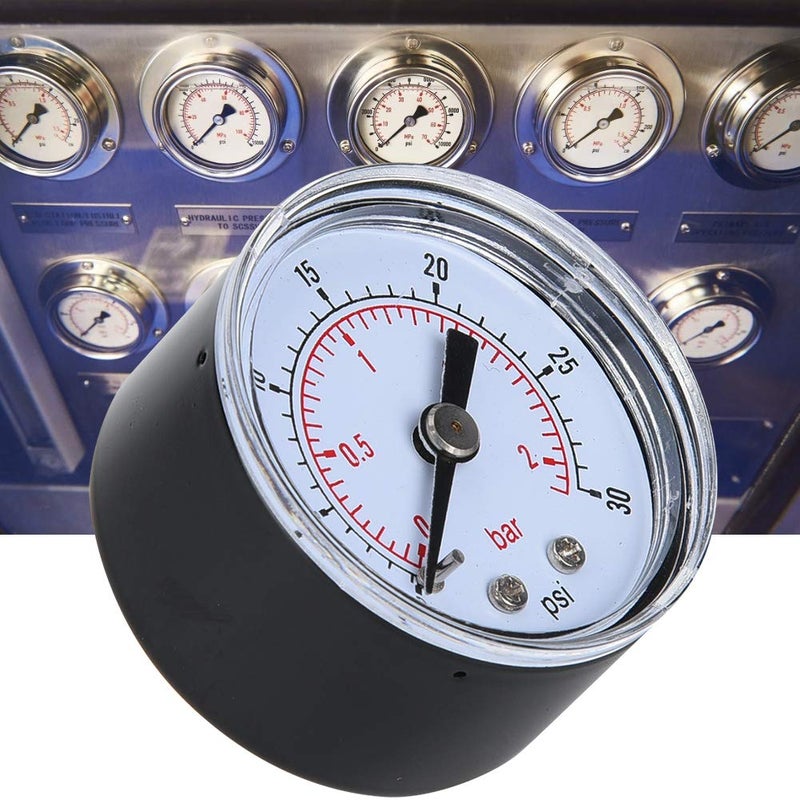 Mechanical Pressure Gauge 0 30psi 0 2bar BSPT Back Connection Durable Metal Case - Image 5