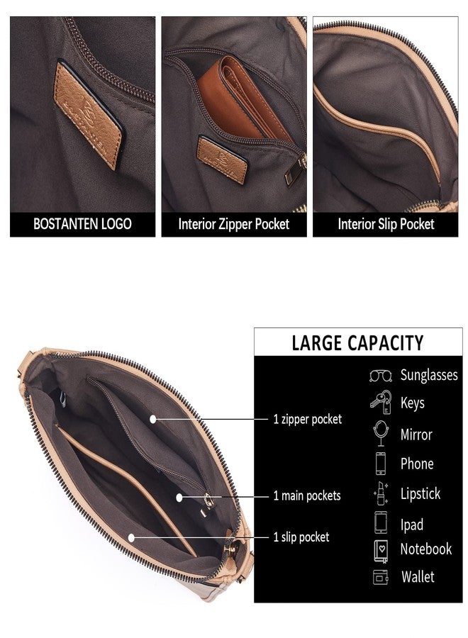 BOSTANTEN Purses For Women Leather Handbags Crossbody Purse Ladies Hobo Shoulder Bag with Adjustable Strap Brown - Image 3