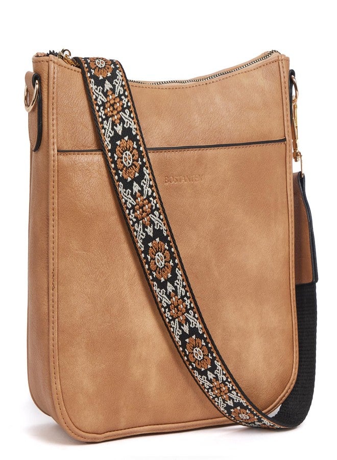 BOSTANTEN Purses For Women Leather Handbags Crossbody Purse Ladies Hobo Shoulder Bag with Adjustable Strap Brown - Image 1