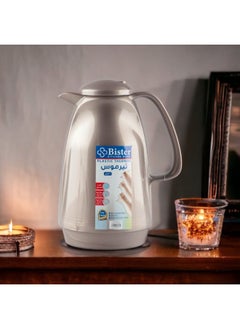 Vacuum Flask 1.0 Liter Plastic Body with White Glass Refil without ASBESTOS l Brown Color