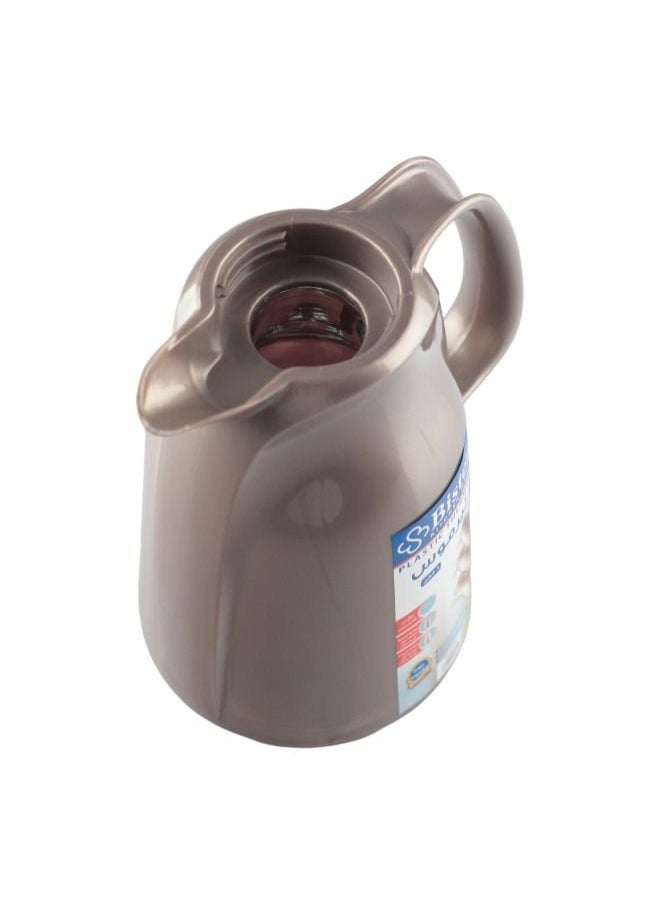 Bister - Vacuum Flask 1.0 Liter Plastic Body with White Glass Refil without ASBESTOS l Brown Color - Image 1
