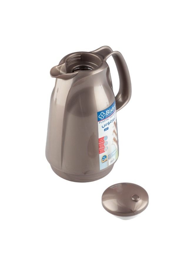 Bister - Vacuum Flask 1.0 Liter Plastic Body with White Glass Refil without ASBESTOS l Brown Color - Image 1