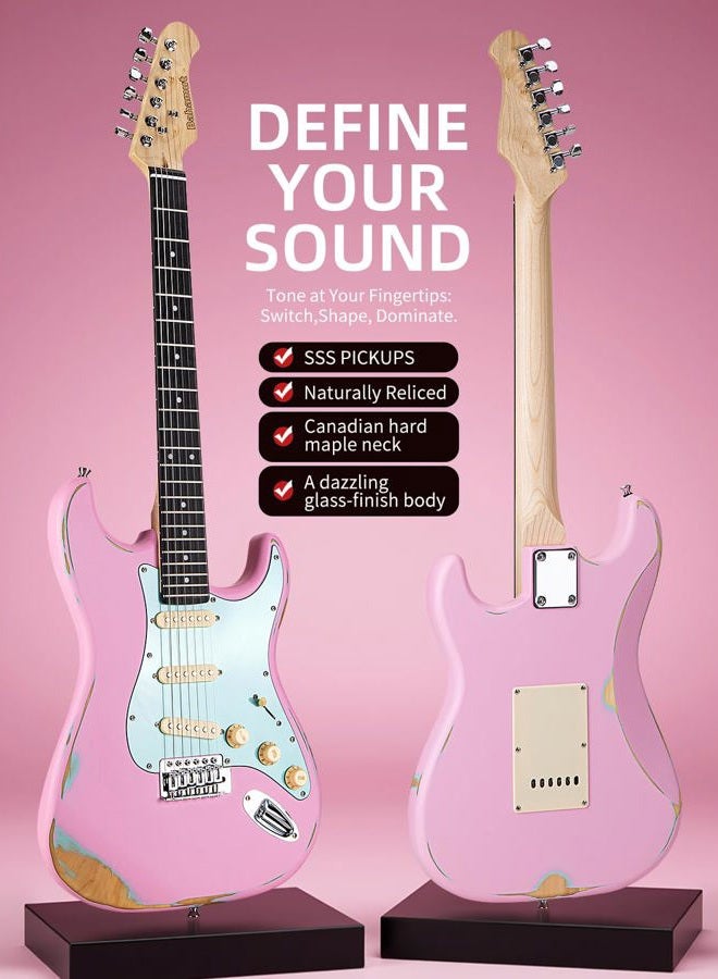 BAHAMUT Classic Stratocaster-Style Electric Guitar with SSS Pickups, Tremolo Bridge, and Comfortable Playability - Image 2