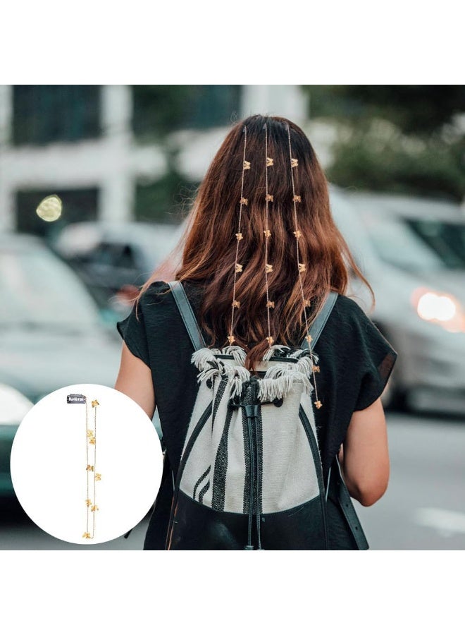 سلسلة شعر مضفرة على شكل فراشات مكونة من 4 قطع، مجوهرات شعر مرصعة بأحجار الراين، مشابك شعر ذهبية على شكل فراشات، إكسسوارات سلسلة شعر ذهبية، إكسسوارات شعر أنيقة مزينة بشراشيب للفتيات والنساء كهدية - Image 5