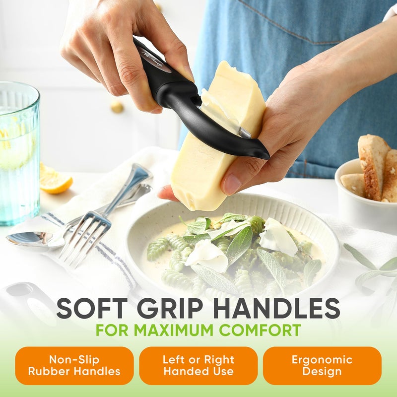 Spring Chef Swivel Vegetable Peeler & Y Potato Peeler for Kitchen with Soft Grip Handles and Ultra Sharp Stainless Steel Blades, Perfect for Veggie, Fruit, Carrot, Apple - Dishwasher Safe - Black - Image 5
