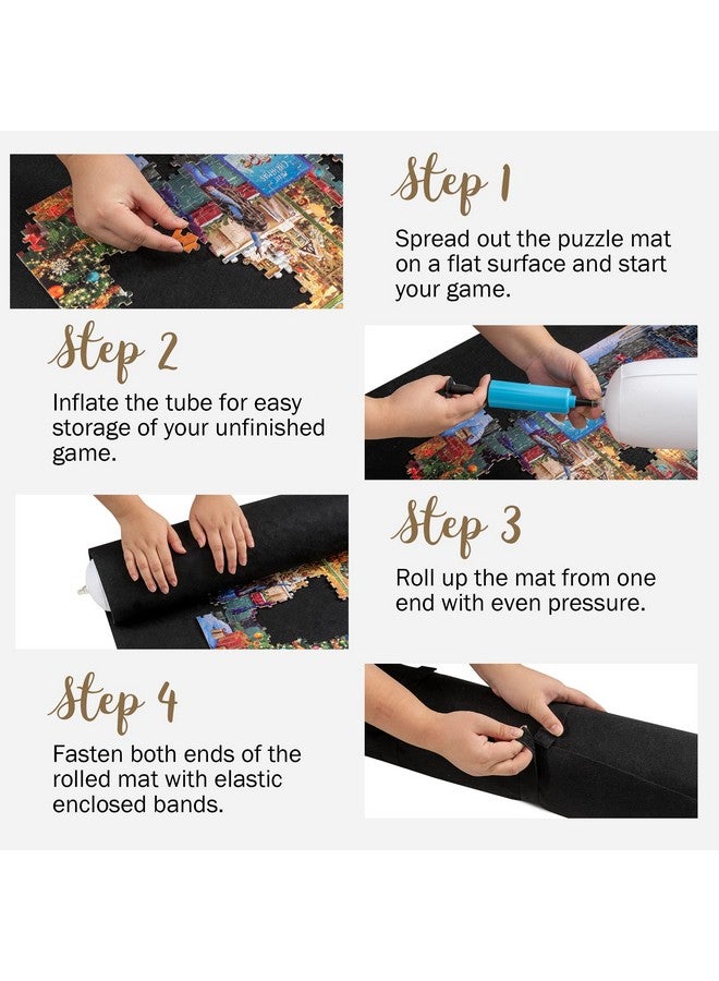 Tektalk Higher-Capacity Design with 6 Felt Sorting Trays, Jigsaw Puzzle Roll-up Mat in Delicate Packaging Box with Hand Pump, for Saving and Storing for 2000, 1500, 1000, 500 Jigsaw Puzzle Pieces - Image 3