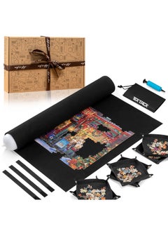Tektalk Tektalk Higher-Capacity Design with 6 Felt Sorting Trays, Jigsaw Puzzle Roll-up Mat in Delicate Packaging Box with Hand Pump, for Saving and Storing for 2000, 1500, 1000, 500 Jigsaw Puzzle Pieces  - Image 1