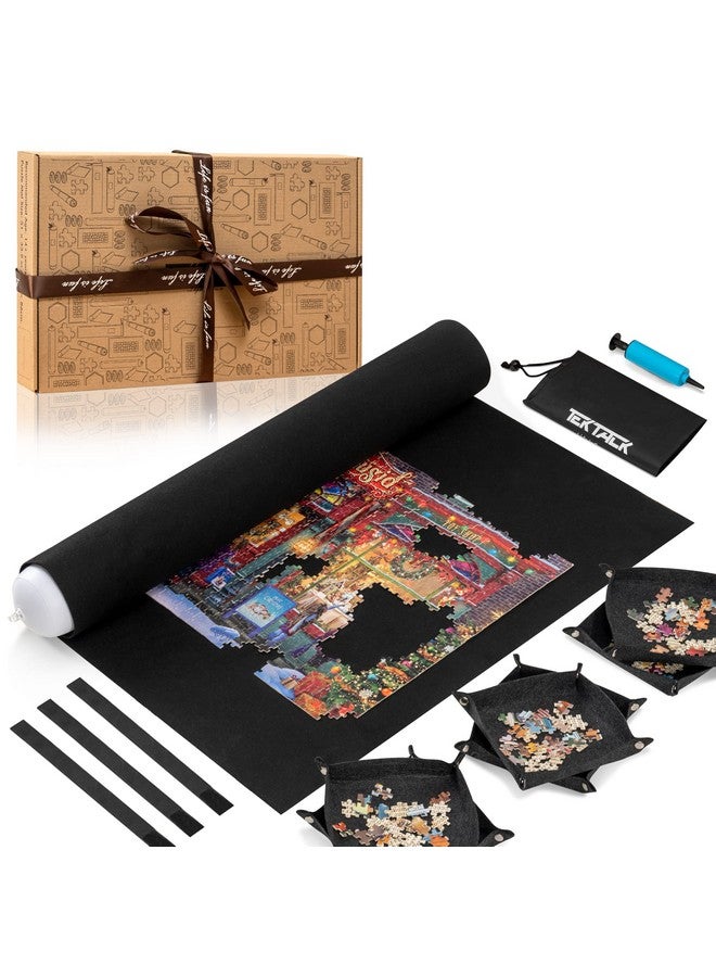 Tektalk Higher-Capacity Design with 6 Felt Sorting Trays, Jigsaw Puzzle Roll-up Mat in Delicate Packaging Box with Hand Pump, for Saving and Storing for 2000, 1500, 1000, 500 Jigsaw Puzzle Pieces - Image 1