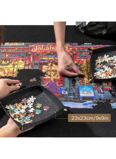 Tektalk Tektalk Higher-Capacity Design with 6 Felt Sorting Trays, Jigsaw Puzzle Roll-up Mat in Delicate Packaging Box with Hand Pump, for Saving and Storing for 2000, 1500, 1000, 500 Jigsaw Puzzle Pieces  - Image 4