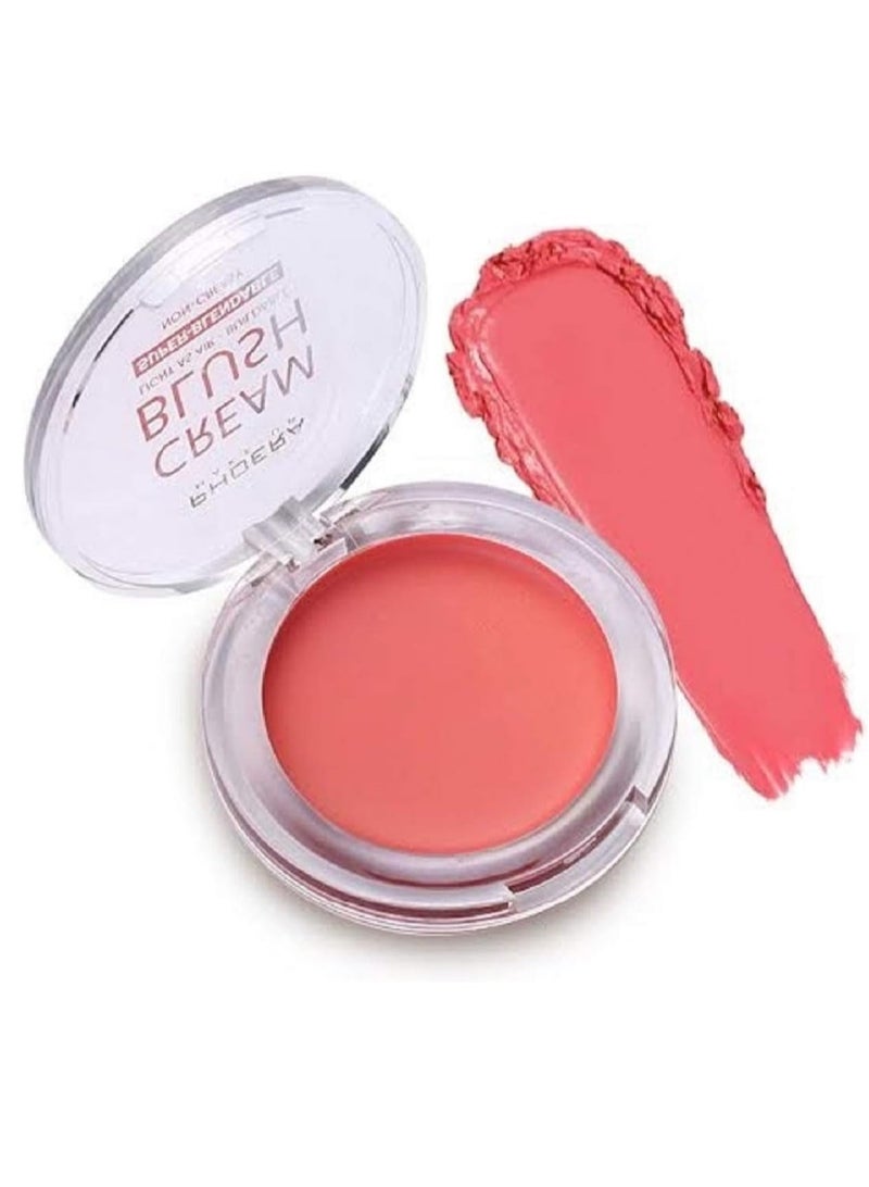 Phoera Makeup Face Cheek Blush Cream Matte Blusher Super blend able Sweat Resistant Pressed Foundation Non Greasy Palette AQUAPURITY 102 PEACH - Image 1
