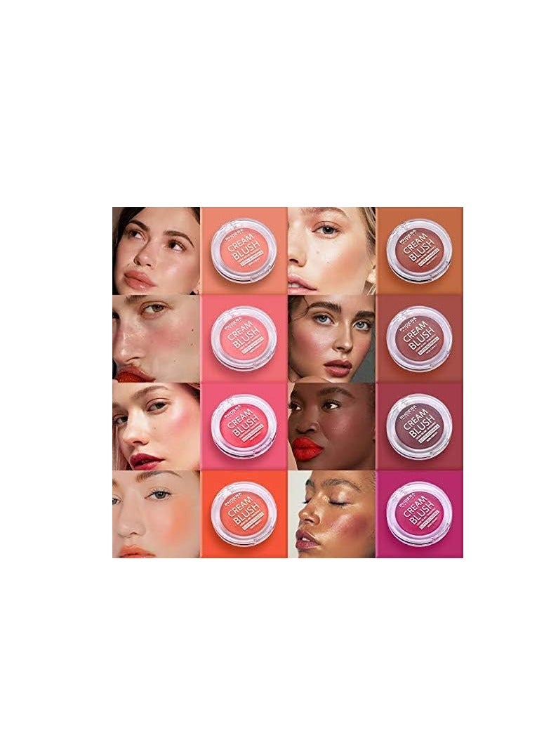 Phoera Makeup Face Cheek Blush Cream Matte Blusher Super blend able Sweat Resistant Pressed Foundation Non Greasy Palette AQUAPURITY 102 PEACH - Image 3