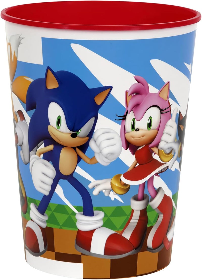 Unique Multicolor Sonic the Hedgehog Design Plastic Stadium Cup 16 oz 1 Count  Durable Drinkware Ideal for Kids Birthdays Themed Events  Everyday Use  - Image 1