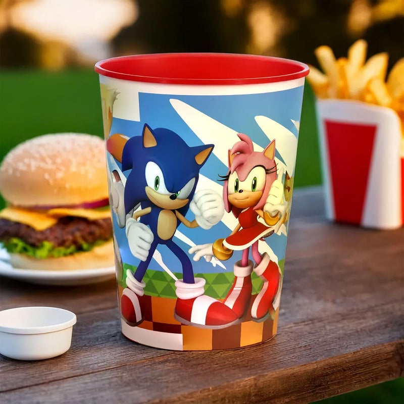 Unique Multicolor Sonic the Hedgehog Design Plastic Stadium Cup 16 oz 1 Count  Durable Drinkware Ideal for Kids Birthdays Themed Events  Everyday Use  - Image 2