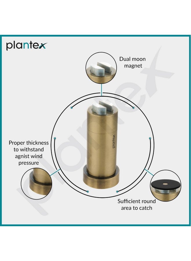 بلانتكس سدادة باب مغناطيسية من Plantex للمنزل/سدادة بوابة للباب/سدادة باب للمنزل/سدادة حامل الباب - عبوة من قطعتين (نحاس عتيق) - Image 3