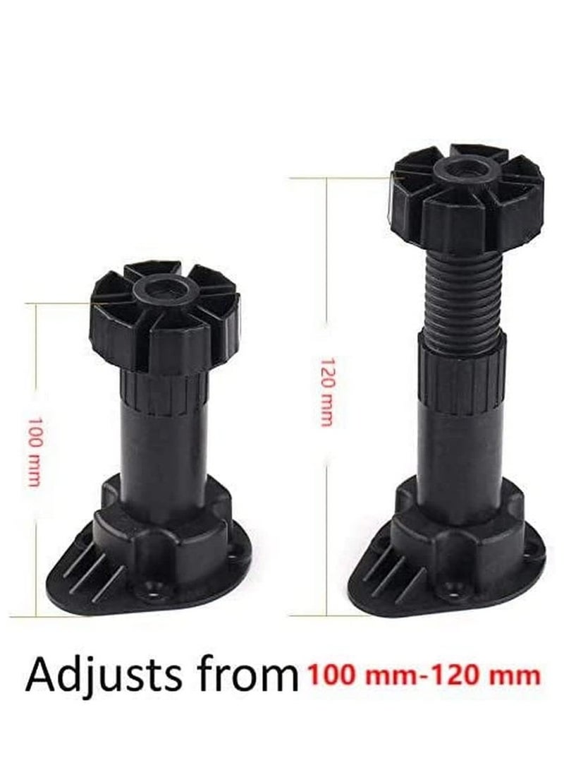 Generic Adjustable Furniture Leg Foot 4 Pack Cabinet Leveler Legs for Kitchen Bathroom Chairs Height Cabinet Leveling Adjustable from 100mm to 120mm  - Image 3