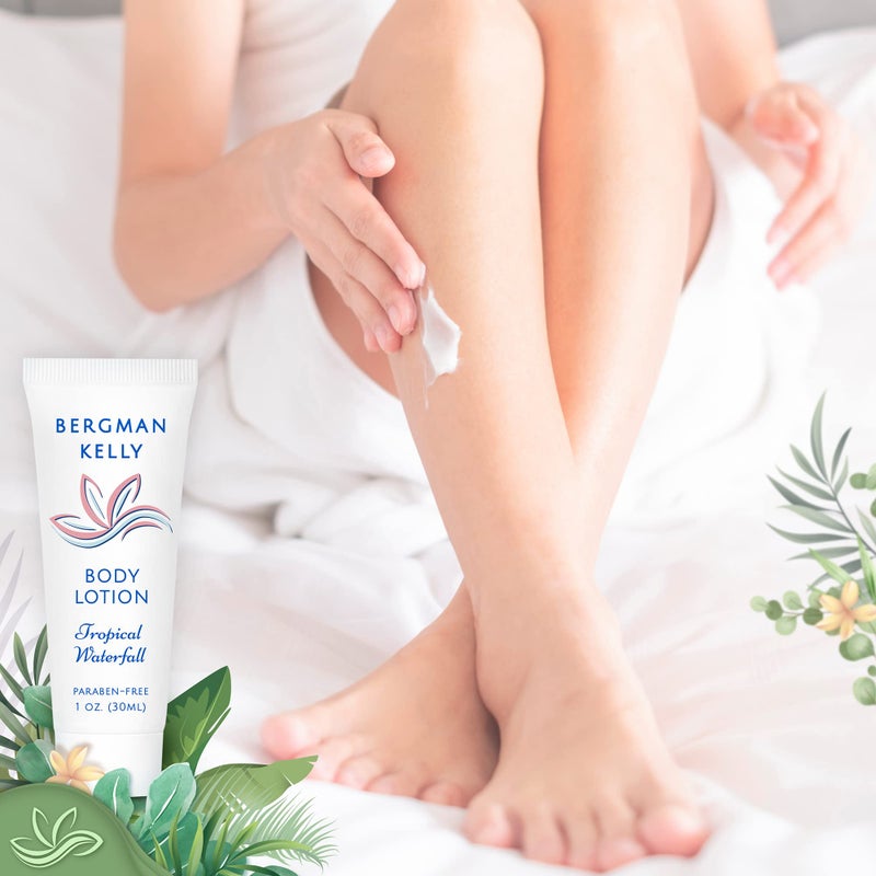 BERGMAN KELLY - Travel Size Lotion - 1 fl oz, 100 PK, Tropical Waterfall - Delight Your Guests w/Invigorating & Refreshing Body Lotion - Quality Mini & Small Size Guest Hotel Toiletries in Bulk - Image 5