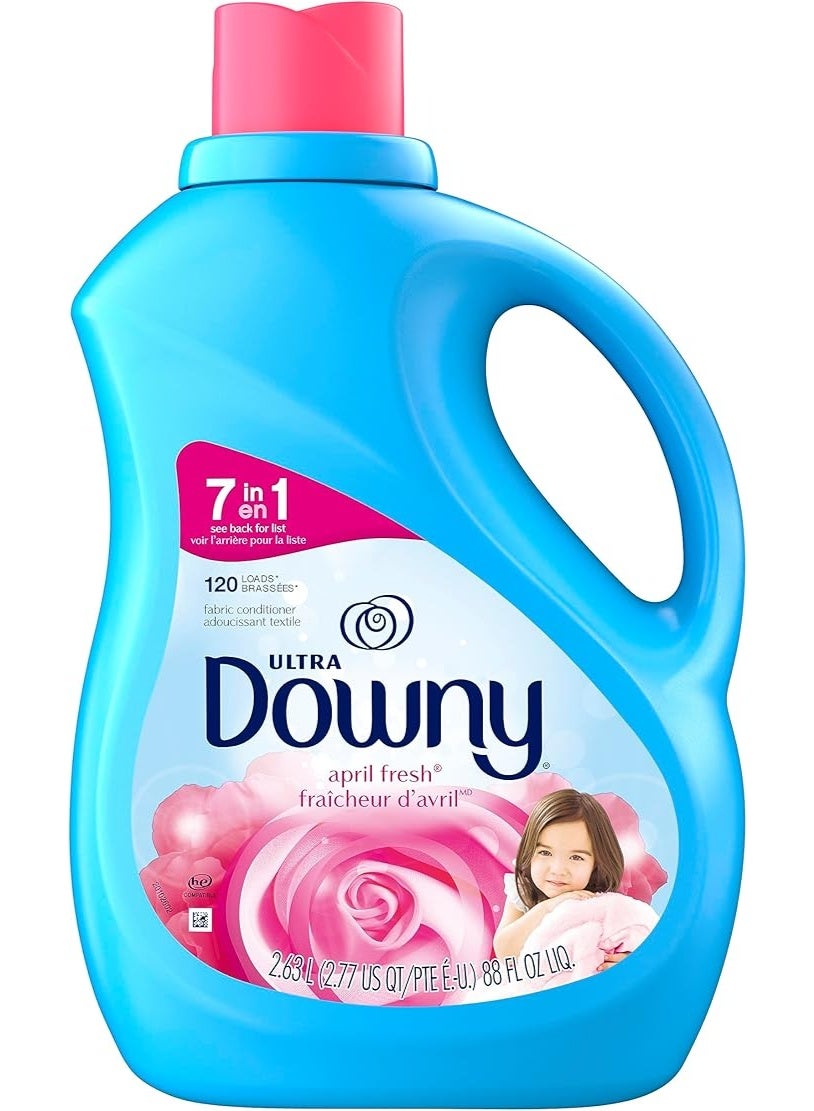 Downy Ultra Laundry Liquid Fabric Softener (Fabric Conditioner), April Fresh, 88 fl oz, 120 Loads
