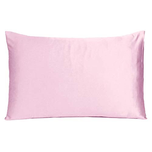 Oussum Satin Silk Pillowcase Pillow Case Covers with Envelop Closure for Hair and Skin Home Bed Decor Set of 2 Pillowcase Free 3 pcs scrunchies (Standard, Crystal Rose) - Image 4