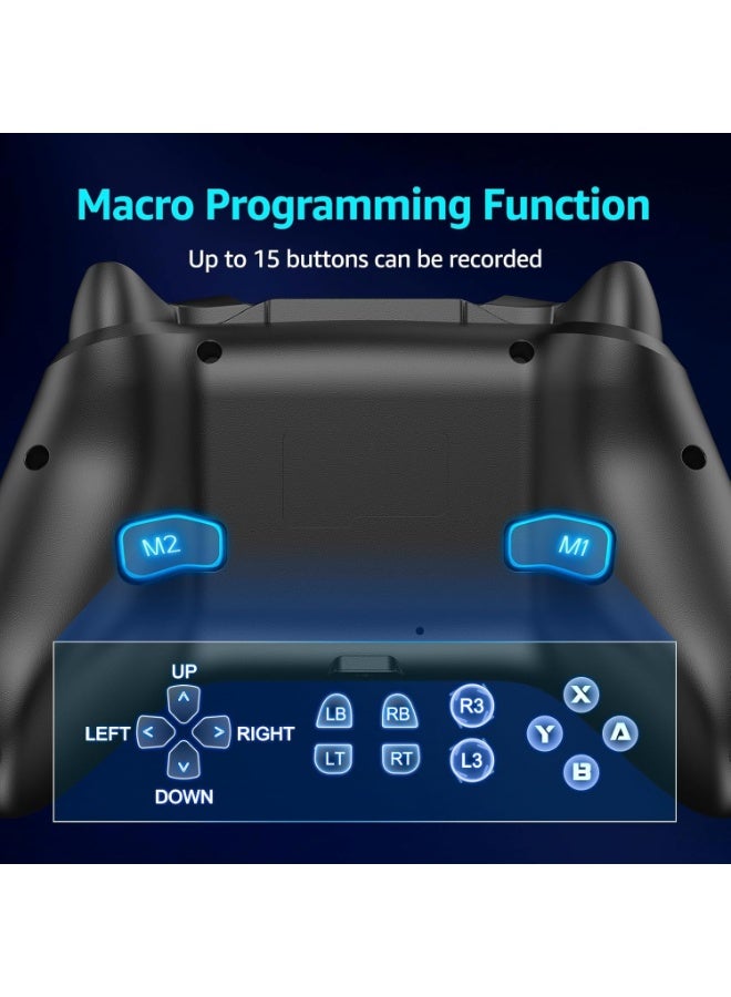 Azonee Wireless Switch Controller for Nitendo Switch/PC/Steam/Android/IOS, Switch Pro Controller Support Daul Shock, Combo, Turbo, Cool RGB Light, Wired/Bluetooth Dual Connection Mode Gamepad - Image 4