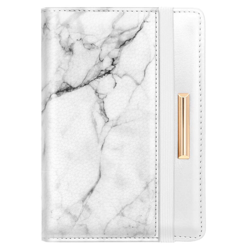 Coco Rossi Passport Holder Cover,Traveling Passport Case Marble Passport Wallet for Women,White Marble - Image 1