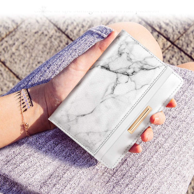 Coco Rossi Passport Holder Cover,Traveling Passport Case Marble Passport Wallet for Women,White Marble - Image 5