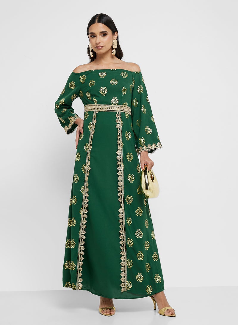 Khizana Floral Off-Shoulder Dress - Image 1