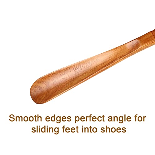 WLMALL Premium Wooden Shoe Horn, 1 PCS Shoehorns Durable, 13" Long Handle Shoe horns, Lazy Shoe Helper Spoons for Seniors, Kids, Pregnancy, Men, Women - Image 4