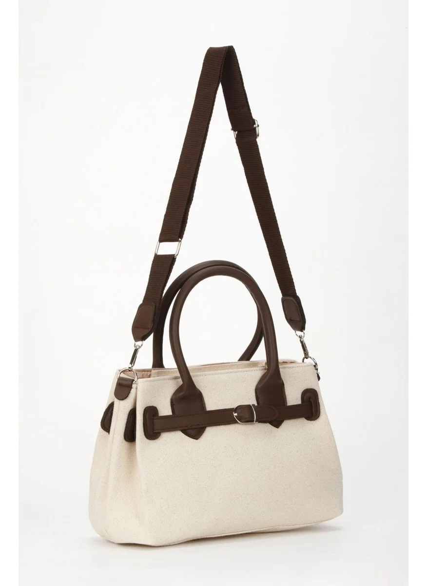 Newish Polo Brown Canvas Women's Shoulder Bag