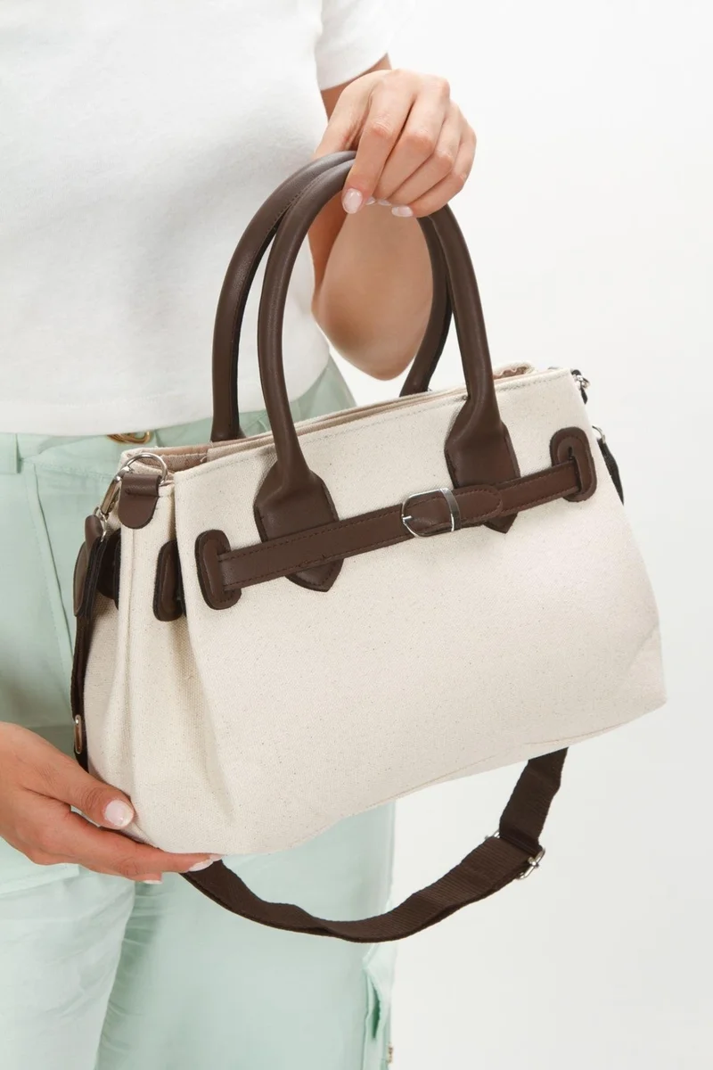 Newish Polo Brown Canvas Women's Shoulder Bag