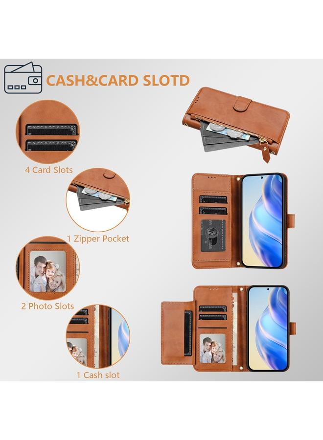 زبون جراب هاتف HMD Skyline متعدد الفتحات للبطاقات مع محفظة جلدية بسحاب - Image 5