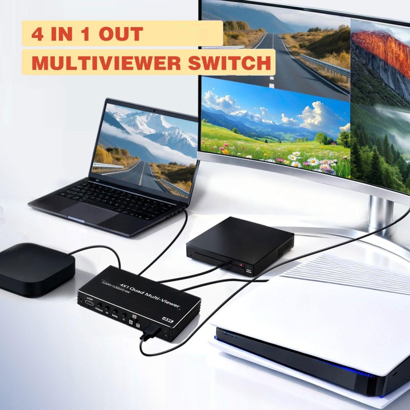 4K مقسم فيديو ومحول 4 مدخلات ومخرج واحد نظام تبديل الشاشة لاستوديو الإنتاج - Image 5