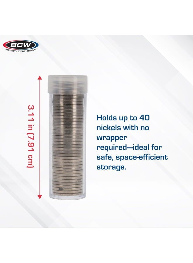 BCW Coin Tubes for US Nickels – 10ct | Durable Plastic Storage with Airtight Lids | Holders for Collectors - Image 3