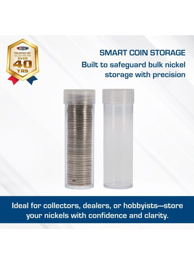 BCW Coin Tubes for US Nickels – 10ct | Durable Plastic Storage with Airtight Lids | Holders for Collectors - Image 2