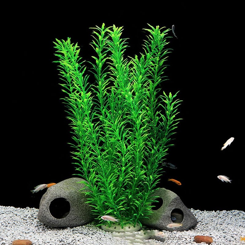DSkoiph 2 pcs Aquarium Decor Plastic Plants Extra Large 21 Inches Artificial Fish Tank Plants Tall Fish Tank Decorations Artificial Green Water Plants (Green) - Image 3