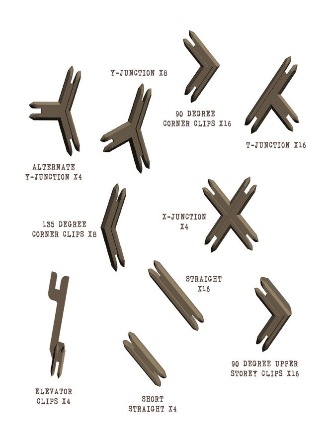 Battle Systems Terrain Plastic Terrain Clips (Brown) - Compatible w/Core Space and SciFi, Fantasy, Modern Terrain - Image 3