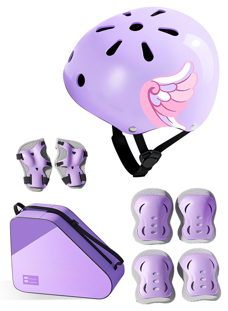 MaBaby خوذة أطفال 7 في 1 مجموعة معدات رياضية واقية قابلة للتعديل، خوذات دراجات أطفال، سكوتر، تزلج على العجلات، مع واقيات للركبة والكوع وحراس المعصم، للأطفال من 3-12 سنة أولاد وبنات - Image 1