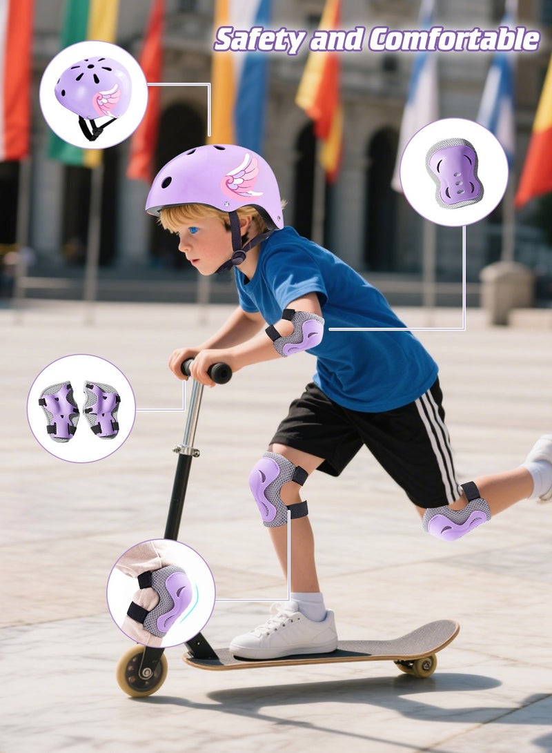 MaBaby خوذة أطفال 7 في 1 مجموعة معدات رياضية واقية قابلة للتعديل، خوذات دراجات أطفال، سكوتر، تزلج على العجلات، مع واقيات للركبة والكوع وحراس المعصم، للأطفال من 3-12 سنة أولاد وبنات - Image 3