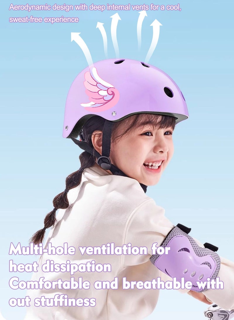 MaBaby خوذة أطفال 7 في 1 مجموعة معدات رياضية واقية قابلة للتعديل، خوذات دراجات أطفال، سكوتر، تزلج على العجلات، مع واقيات للركبة والكوع وحراس المعصم، للأطفال من 3-12 سنة أولاد وبنات - Image 5