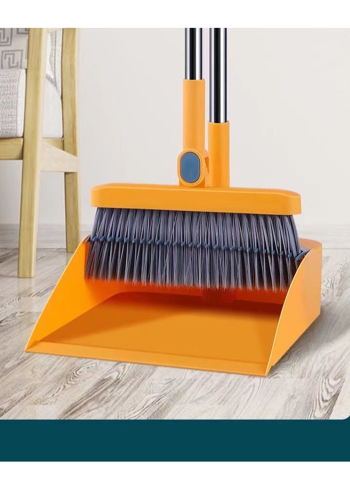 Haidue Masthome Broom and Dustpan Set with  Stainless Steel Handle Upright Lobby Set for Household Kitchen Room Office  - Image 3