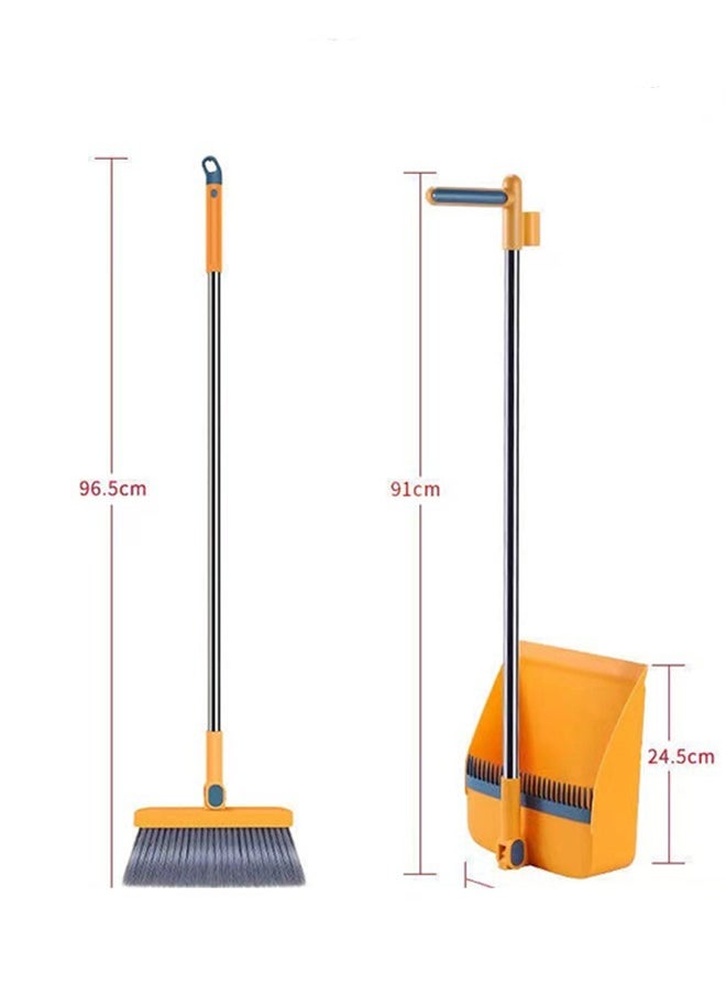 Haidue Masthome Broom and Dustpan Set with  Stainless Steel Handle Upright Lobby Set for Household Kitchen Room Office  - Image 5