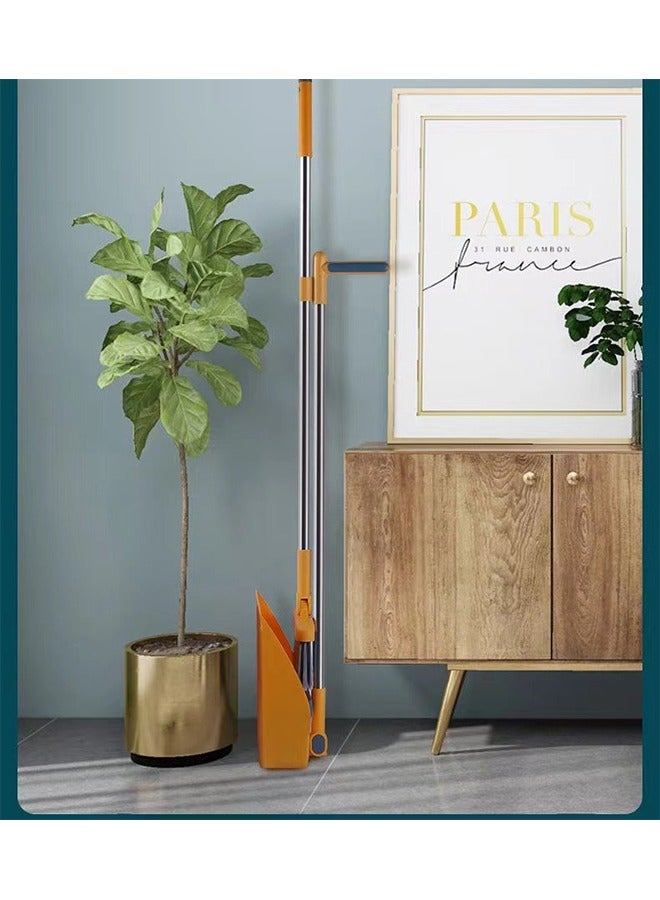 Masthome Broom and Dustpan Set with  Stainless Steel Handle Upright Lobby Set for Household Kitchen Room Office